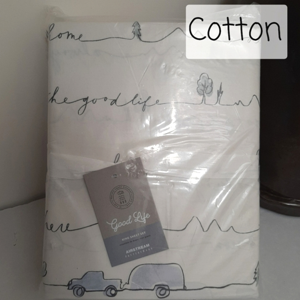 **Pottery Barn NEW KING Airstream Organic Cotton sheet set